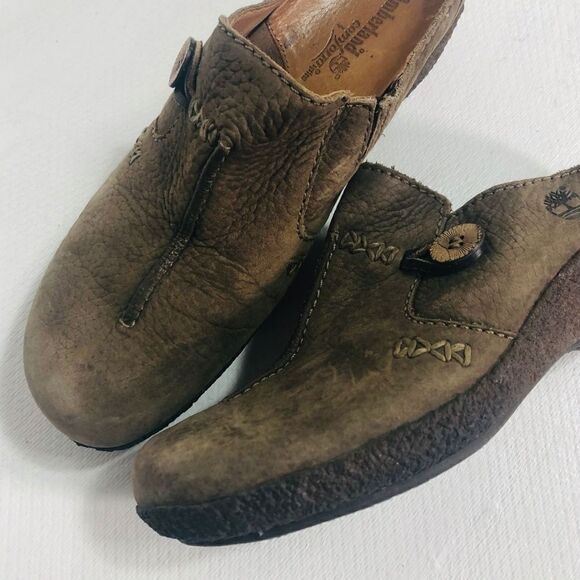 TIMBERLAND Womens Shoes 7M Brown Leather Wedge - Picture 3 of 7